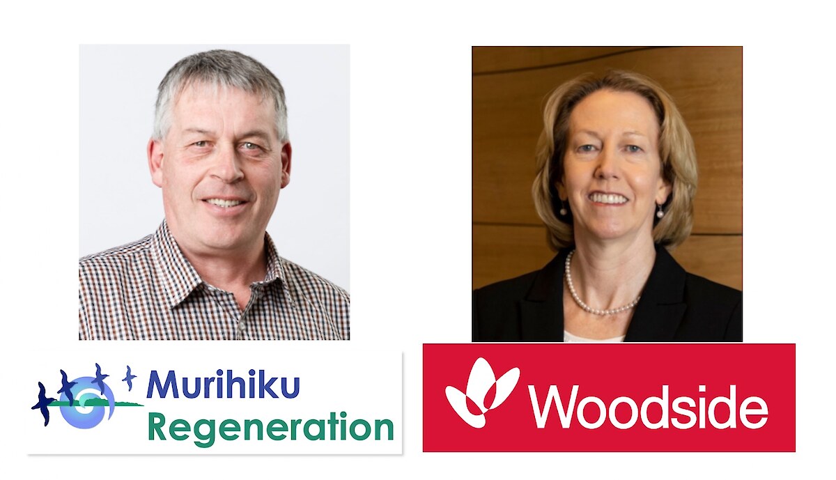 Terry Nicholas, Murihiku Upoko and Murihiku Regeneration Director. Meg O’Neill, CEO Woodside Energy.