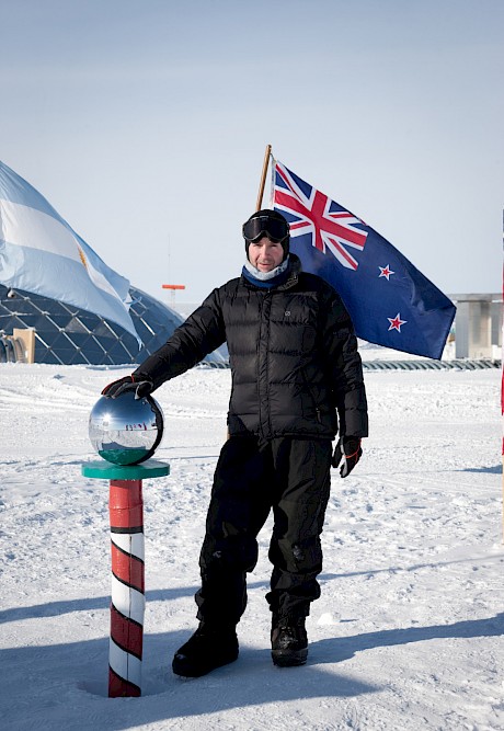 Anthony ‘Antz’ Powell at the South Pole. Photo: Antzworks Ltd